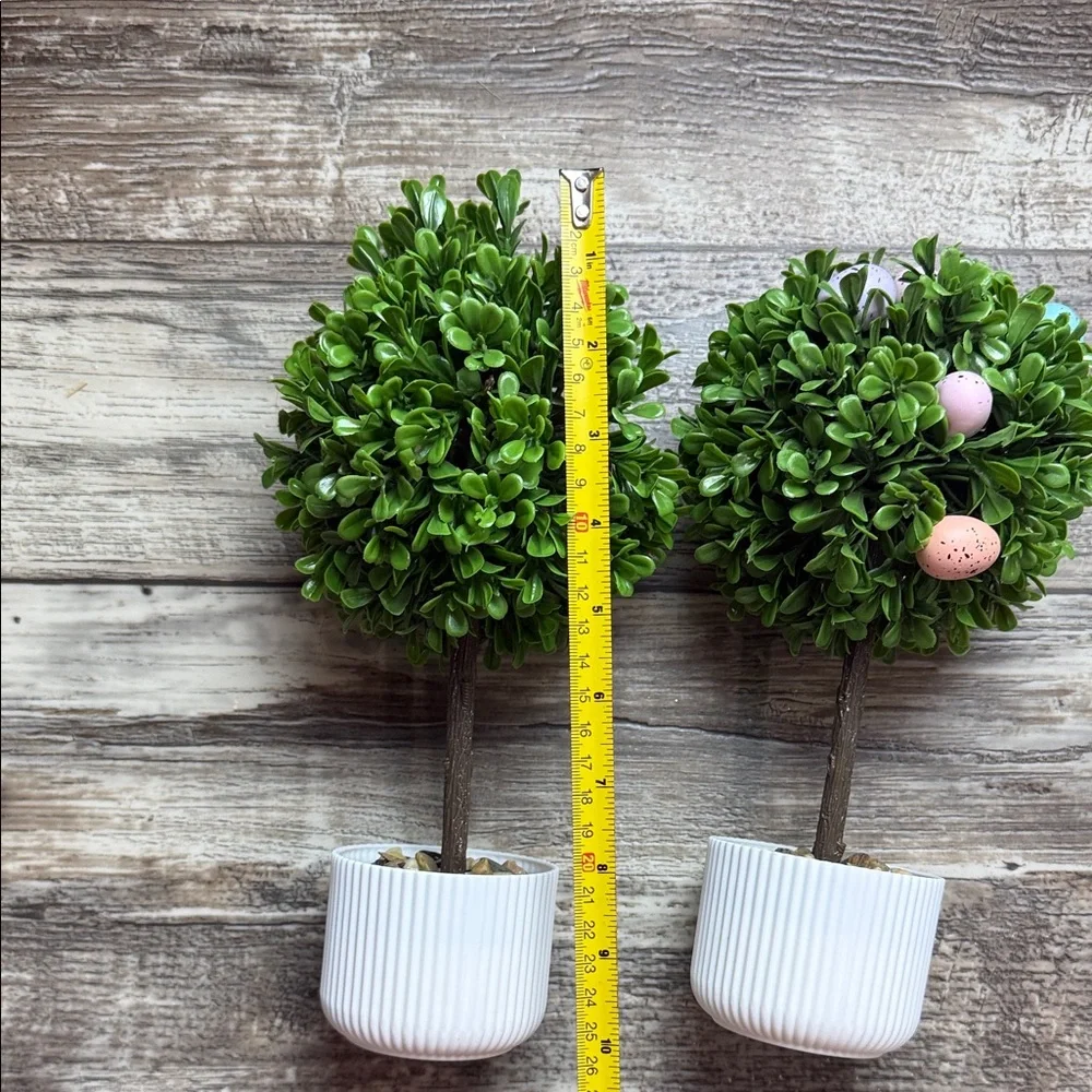 Green Topiary Plants trees Bundle 4 in White Eggs